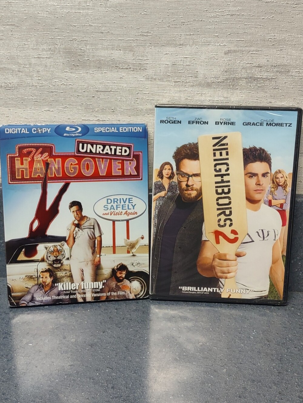 The Hangover Unrated Blu-ray & Neighbors 2 NIB DVD Bundle